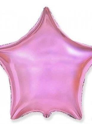 Фольгированный шар Звезда Розовая перламутровая 18' Flexmetal