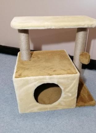 Игровой комплекс домик дряпка для кошек когтеточка высота 57 см