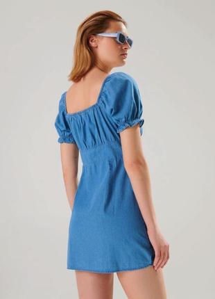 Платье джинсовое платья короткое синие сукня синя голуба летне...