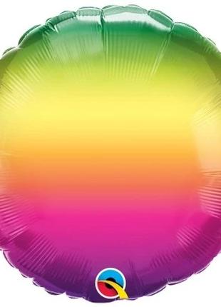 Фольгированный шар Круг Qualatex 18`, цвет - разноцветный омбре