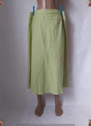 Новая marks & spenser юбка миди со 100 % льна в светлом салато...