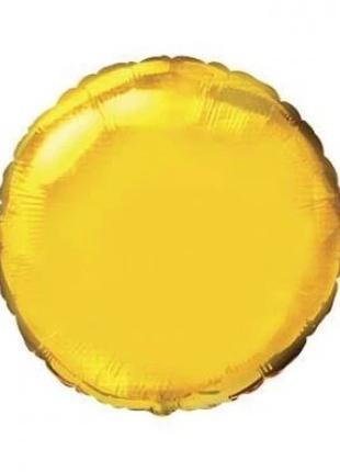 Фольгированный шар Круг 9` Flexmetal, цвет - золото