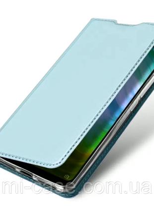 Чехол книжка для Samsung Galaxy A12 Голубой с магнитом