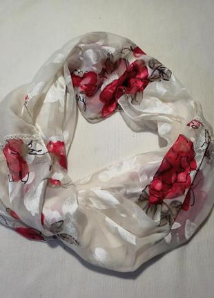 Красивий шовковий шарф. шарф в квітковий принт. розмір 48*166 ...