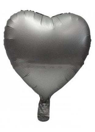 Фольгированный шар Сердце 18` , цвет - серебро сатин