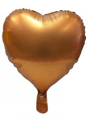 Фольгированный шар Сердце 18` , цвет - розовое золото сатин
