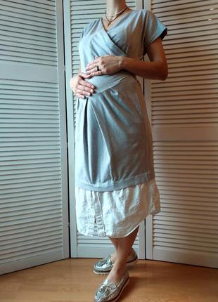 Платье миди рубашка для беременных и кормления 🤱🤰