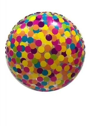 Фольгированный шар Круг "Цветное конфетти" 18` , на прозрачном