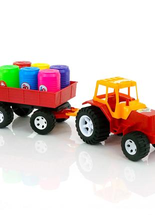 Детская игрушка «Трактор с прицепом Bamsic, разноцветный». Про...