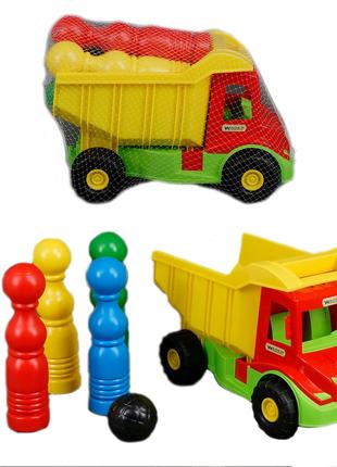 Детская игрушка «Самосвал Mini Truck Wader с кеглями, разноцве...