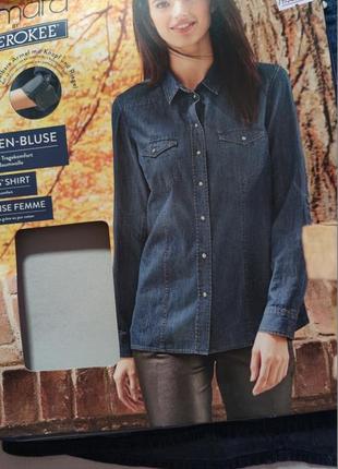 Жіноча джинсова рубашка на кнопках esmara cherokee, розмір m, ...
