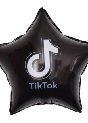 Фольгированный шар Звезда "TikTok" 18`, цвет - черный