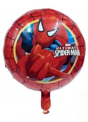 Фольгированный шар Круг "Человек-Паук на красном" 18`