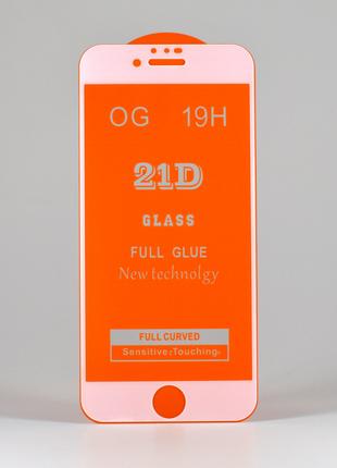 Защитное стекло для Iphone 6 белое 21D клеевой слой по всей по...