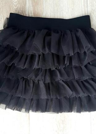 Черная юбка оборки из фатина kiabi франция на 4 года (104см)