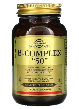 Витамины B-комплекс, B-Complex "50", Solgar, 100 вегетариански...