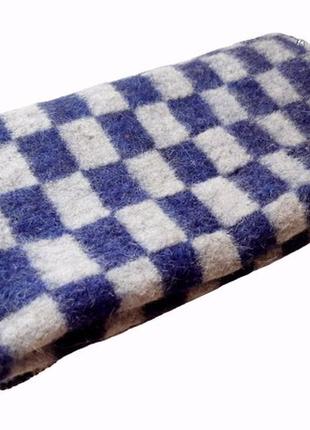 Детское шерстяное советское клетчатое одеяло 89 см - 81 см