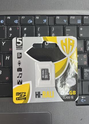 Карта памяти micro sd HI-RALI 32Gb 10 class Черная микро сд