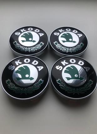 Ковпачки в диски Skoda 60mm Зелені