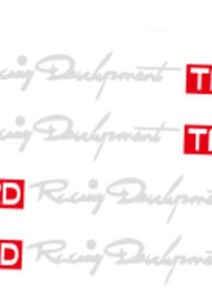 Наклейка на ручки "Racing development TRD" (белый)