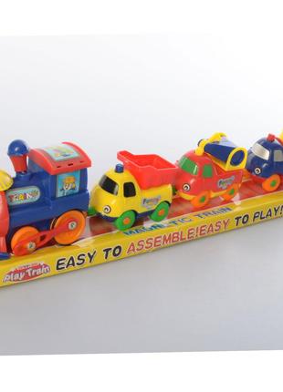 Игровой набор паровозик с вагонами на магнитах Play Train