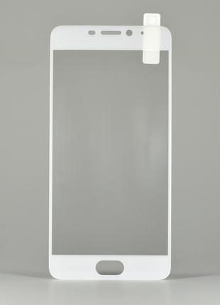 Защитное стекло для Meizu M5 Note белое клеевой слой по всей п...