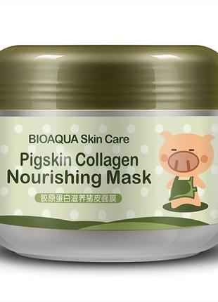 Омолаживающая маска для лица и шеи с коллагеном Bioaqua Pigski...
