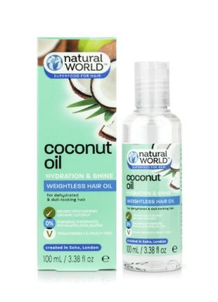 Natural world coconut oil олія для зволоження і сяйва невагоми...