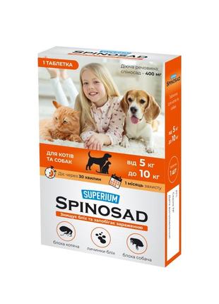 Спиносад (Superium Spinosad) — таблетка від бліх для котів і со..
