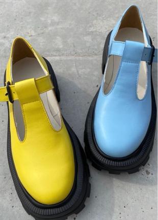 Патріотичні синьо-жовті туфлі від Morkva Bots, розмір 39