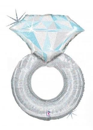 Фольгированный Шар-Фигура "Обручальное кольцо, серебро" 79см ,...