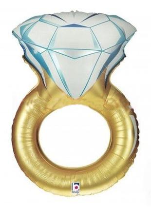 Фольгированный Шар-Фигура "Обручальное кольцо, золото" 79см , ...