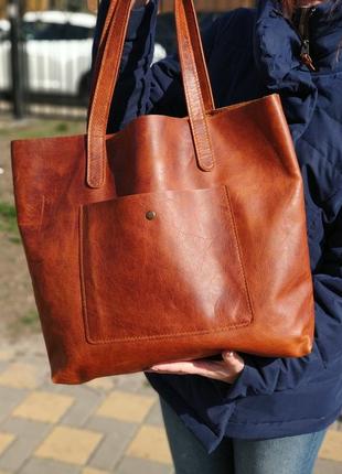 Женская кожаная сумка шоппер stedley