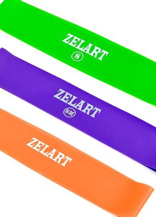 Фитнес-резинки набор 3 шт Zelart Super Loop, ленточный эспандер