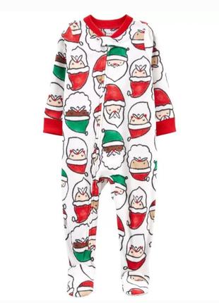 Новогодний флисовый человечек пижама комбинезон слип carters