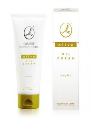 Ночной крем для чувствительной и сухой кожи лица с оливковым м...