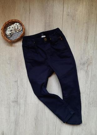 H&m синие штаны коттоновые 2-3 года узкачи