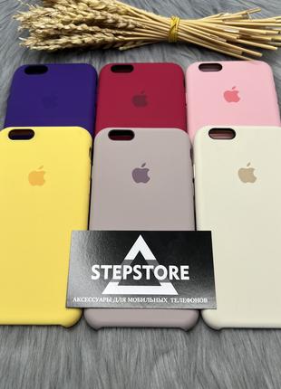 Чехол силиконовый Silicone Case для Iphone 6 6s 4.7 с микрофиб...