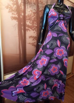 Трикотажное платье сарафан с открытой спиной 14 размер