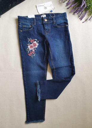 Нарядні джинси  ovs 🌟 (італія 🇮🇹)  з вишивкою 👍 для дівчаток 116