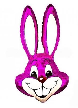 Фольгированный Шар-Фигура "Кролик" цвет - малиновый, 90см, Fle...