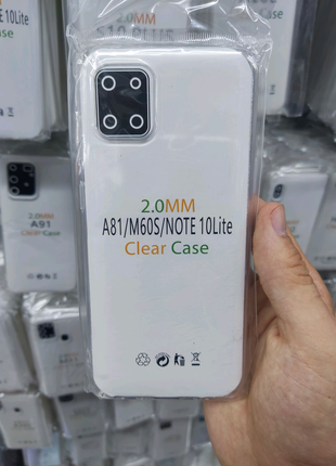 Чехол прозрачный плотный 2мм на Samsung Note 10 Lite