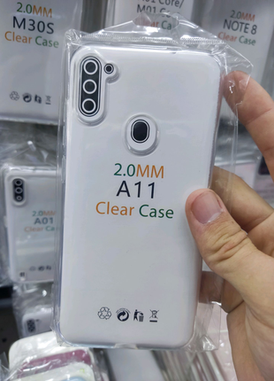 Чехол прозрачный плотный 2мм на Samsung A11 / M11