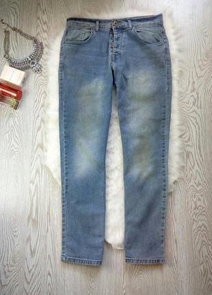 Светлые синие голубые мужские джинсы стрейч прямые не зауженны...