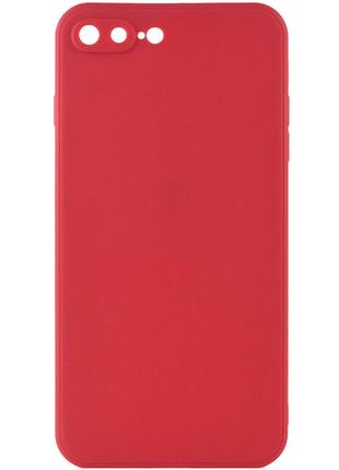 Силиконовый защитный чехол на Iphone 7 Plus красный / Camellia...