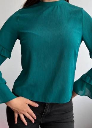 Блуза смарагдового кольору
