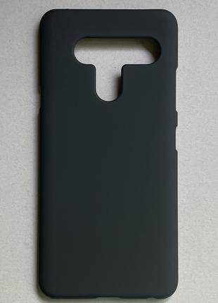 Чехол (бампер, накладка) для LG V40 чёрный, матовый, пластик