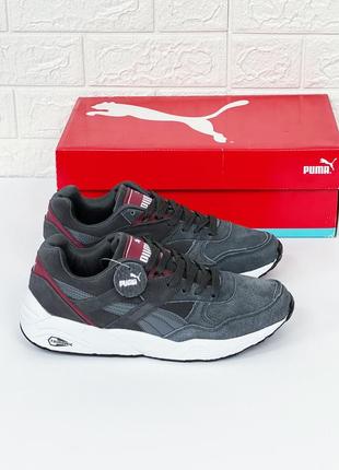 Кроссовки мужские puma suede dark grey серые (пума суеде, крос ...