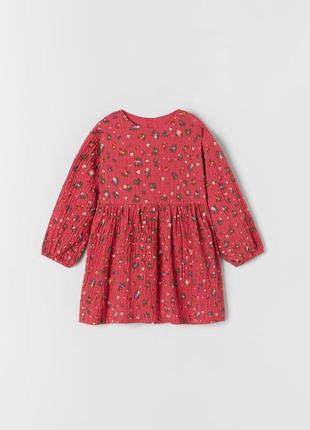 Дитяча сукня в квітку zara червоне 3-4 років
