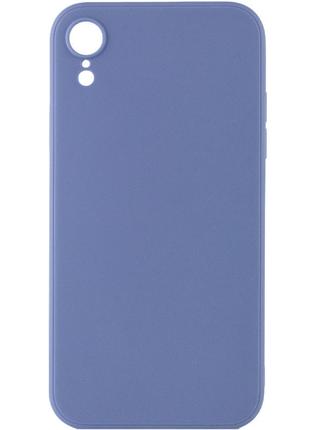 Силиконовый защитный чехол на Iphone Xr голубой / Mist blue Fu...